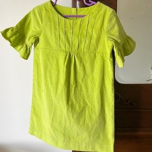Kate & Libby Boutique Girls Sz 5 Soft Velvet Dress, Light Green Ruffle Sleeves